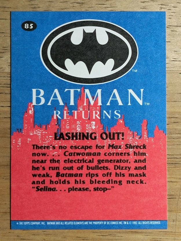 1992 Topps Batman Returns #85 Lashing Out