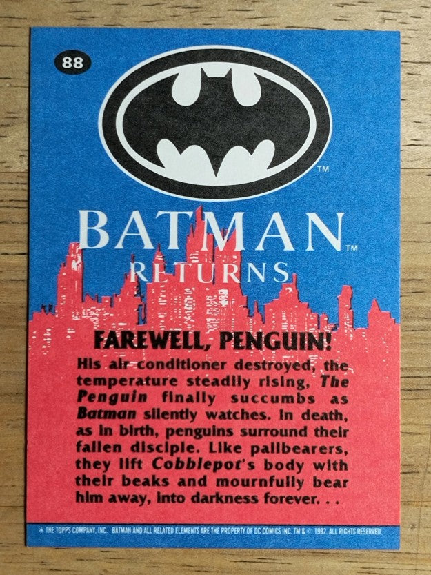1992 Topps Batman Returns #88 Farewell, Penguin