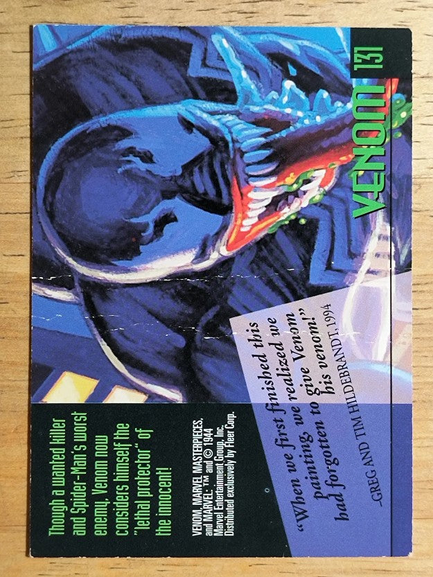 1994 Fleer Marvel Masterpieces #131 Venom (copyright 1944) (GOOD)