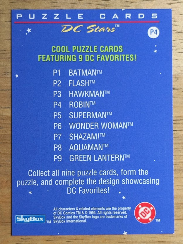 1994 SkyBox DC Stars Puzzle #P4 Robin (NM)
