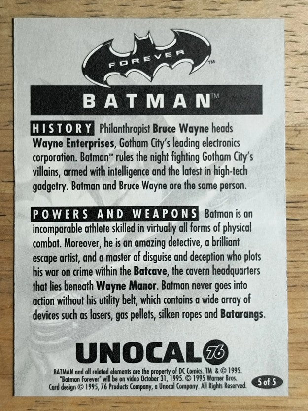 1995 Unocal Batman Forever #5 Batman (NM)