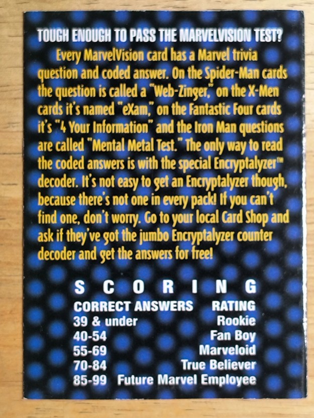 1996 Fleer SkyBox Marvel Vision Mini-Mags #3 Spider-Man (NM)
