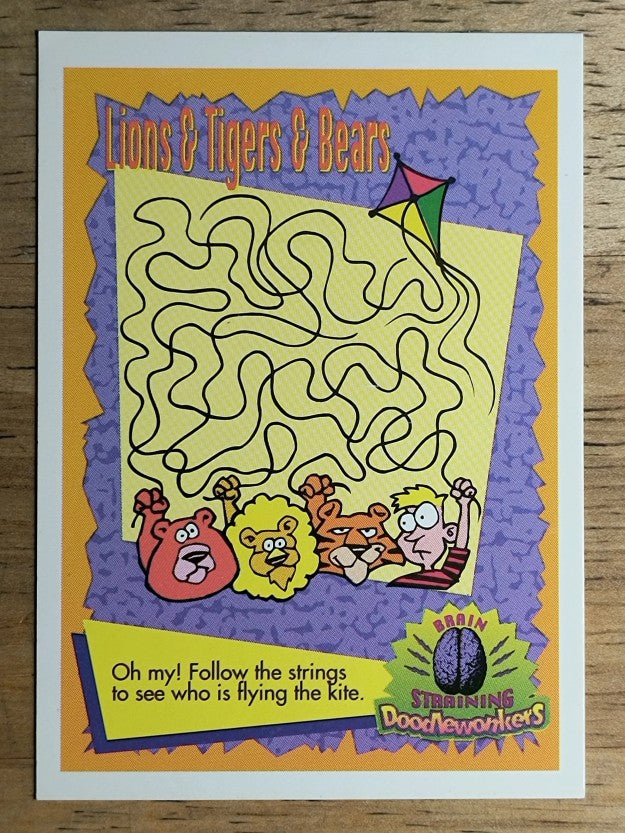 1996 IMT Brain Straining Doodlewonkers #10E Maze: Lions, Tigers, and Bears