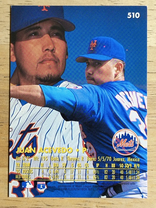 1996 Ultra Gold Medallion #510 Juan Acevedo