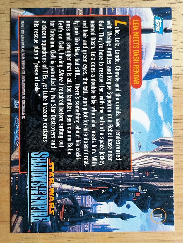 1996 Topps Star Wars Shadows of the Empire #11 Leia Meets Dash Rendar