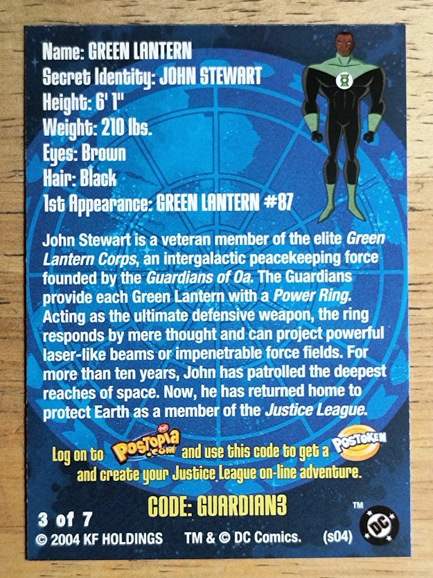 2004 Post Cereal Justice League of America #3 Green Lantern