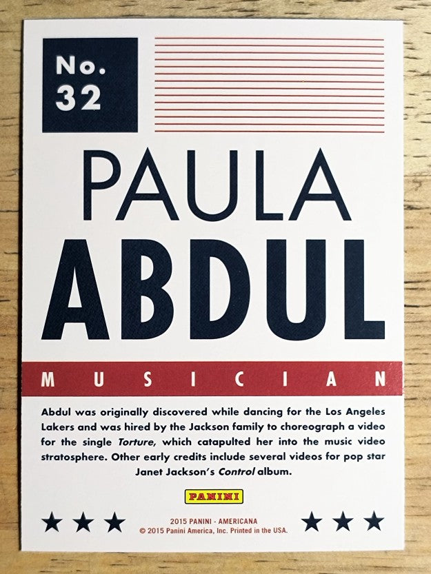 2015 Panini Americana Blue #32 Paula Abdul