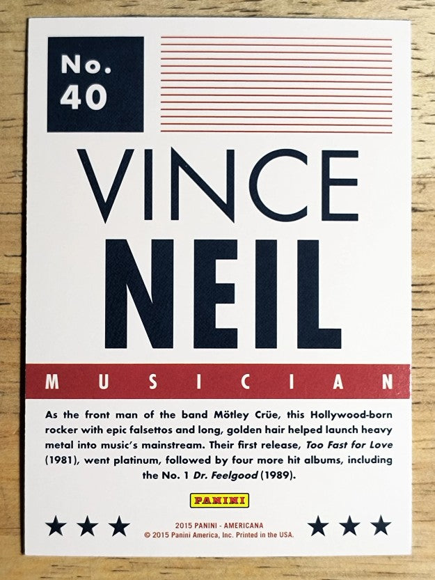 2015 Panini Americana Blue #40 Vince Neil
