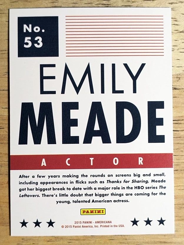2015 Panini Americana Blue #53 Emily Meade