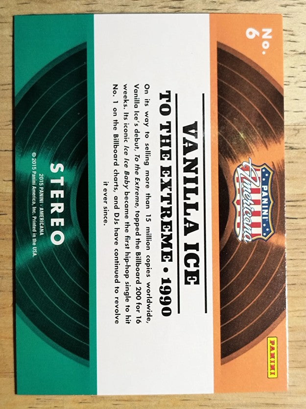 2015 Panini Americana Certified Albums Silver #6 Vanilla Ice