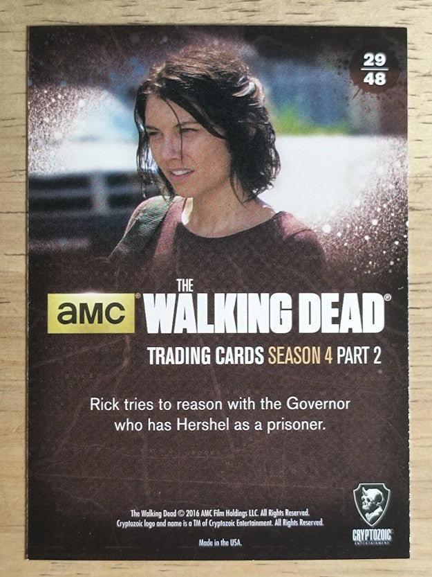 2016 Cryptozoic The Walking Dead Season Four Part 2 #29 War or Peace?