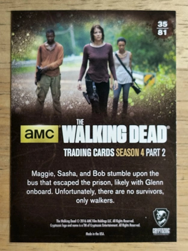 2016 Cryptozoic The Walking Dead Season Four Part 2 #35 Bus of Death