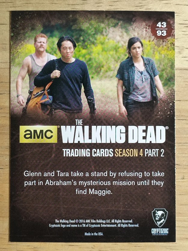 2016 Cryptozoic The Walking Dead Season Four Part 2 #43 A Different Mission