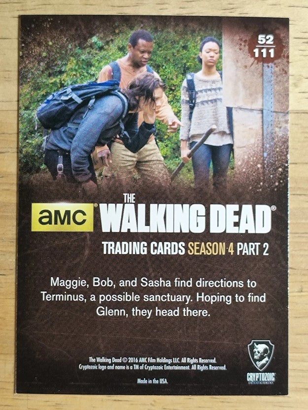 2016 Cryptozoic The Walking Dead Season Four Part 2 #52 A Map to Glenn?