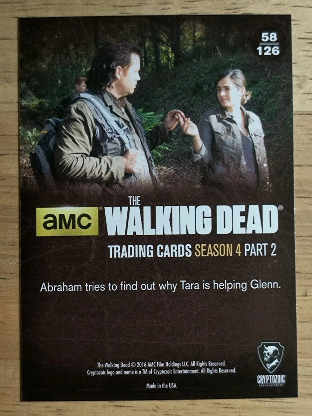 2016 Cryptozoic The Walking Dead Season Four Part 2 #58 Getting Acquainted