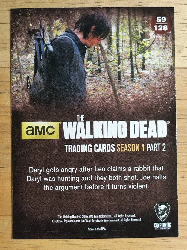 2016 Cryptozoic The Walking Dead Season Four Part 2 #59 Rabbit Wrangling