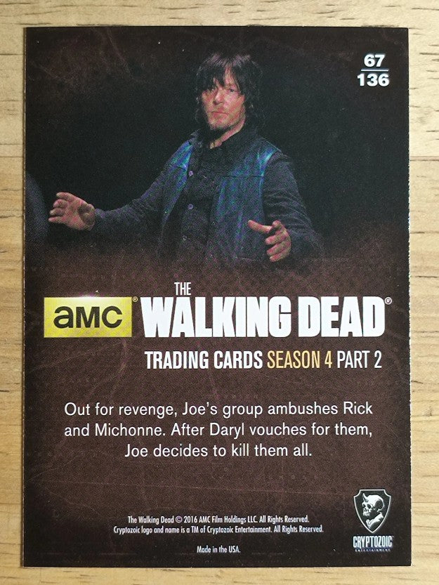 2016 Cryptozoic The Walking Dead Season Four Part 2 #67 Gun to the Head