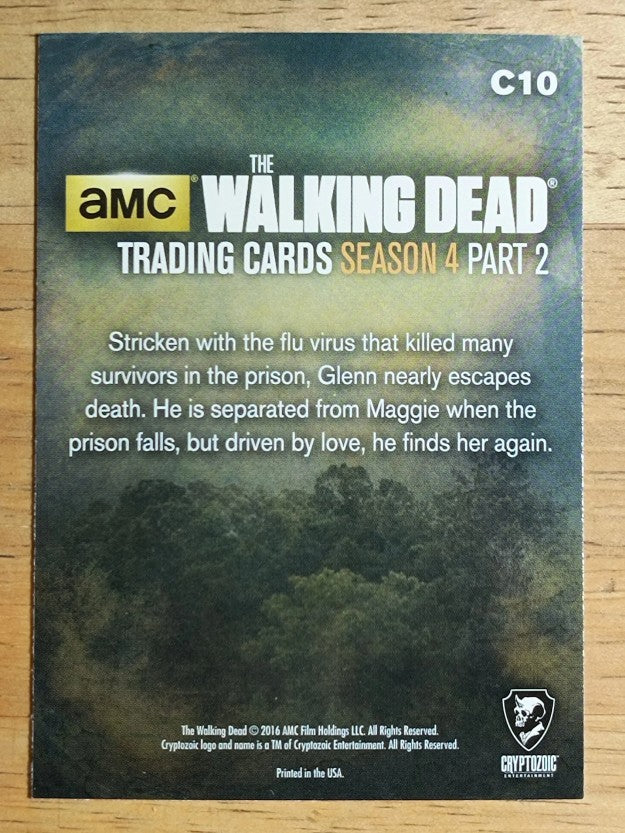 2016 The Walking Dead Season Four Part 2 Character Bios #C10 Glenn Rhee