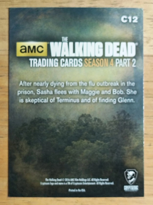 2016 The Walking Dead Season Four Part 2 Character Bios #C12 Sasha Williams