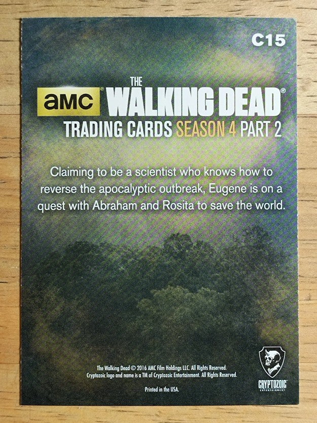 2016 The Walking Dead Season Four Part 2 Character Bios #C15 Eugene Porter (NM)