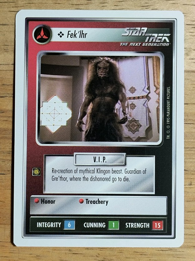 1995 Star Trek Premiere White Border #89 Fek'lhr U