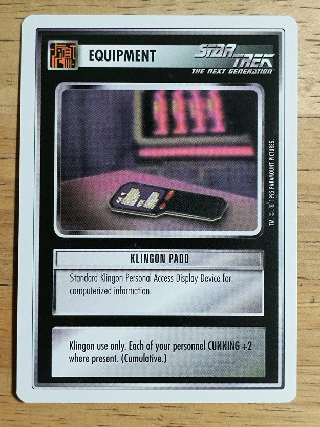 1995 Star Trek Premiere White Border #163 Klingon PADD C
