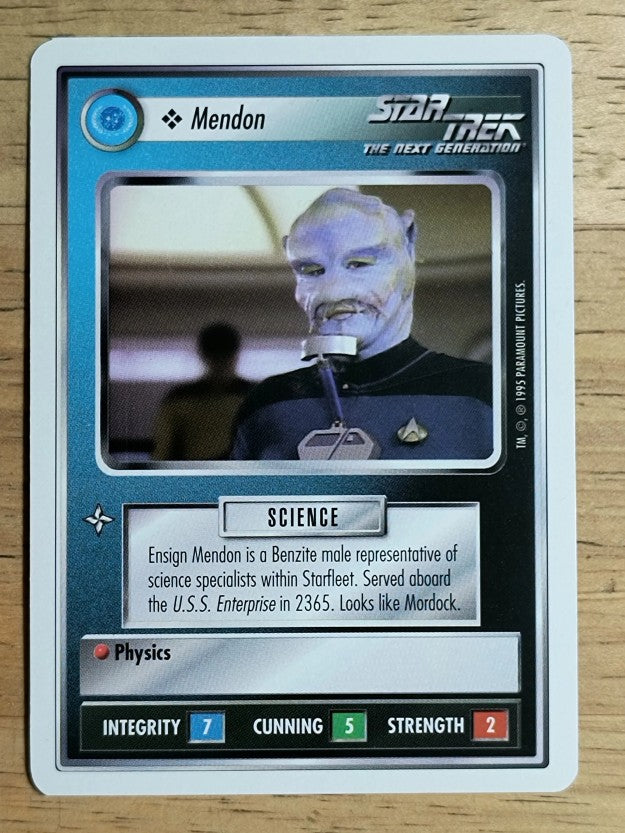 1995 Star Trek Premiere White Border #197 Mendon C