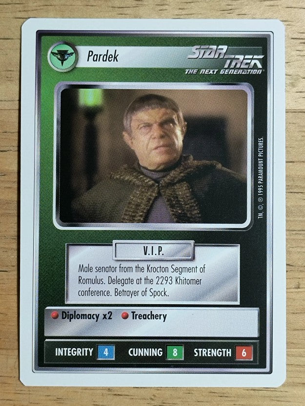 1995 Star Trek Premiere White Border #227 Pardek U