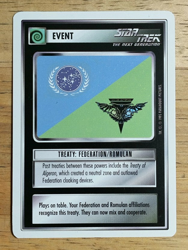 1995 Star Trek Premiere White Border #329 Treaty: Federation/Romulan C