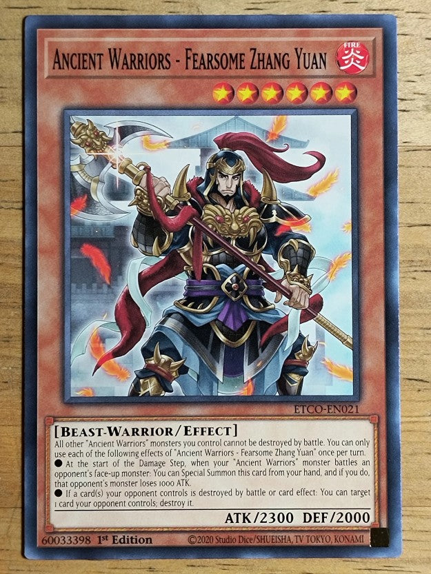 2020 Yu-Gi-Oh Eternity Code 1st Edition #ETCOEN021 Fearsome Zhang Yuan C