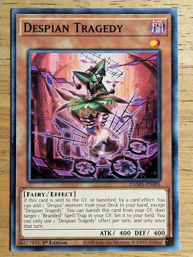 2021 Yu-Gi-Oh Dawn of Majesty 1st Edition #DAMAEN005 Despian Tragedy C