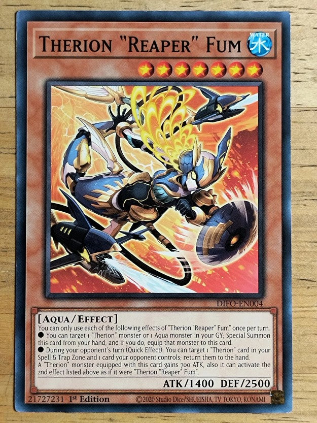 2022 Yu-Gi-Oh Dimension Force 1st Edition #DIFOEN004 Therion Reaper Fum C