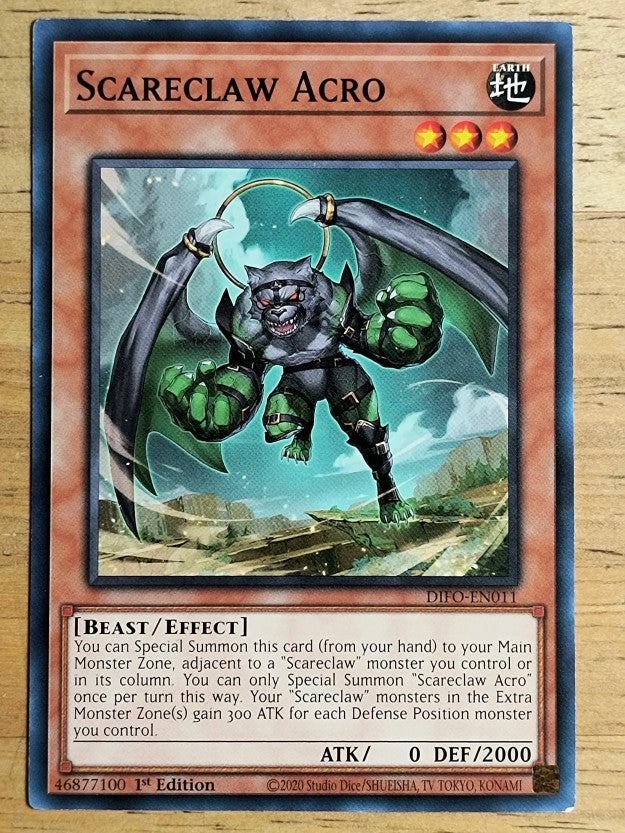 2022 Yu-Gi-Oh Dimension Force 1st Edition #DIFOEN011 Scareclaw Acro C