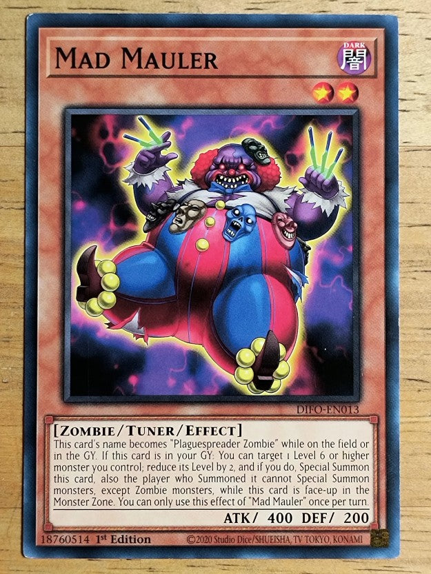 2022 Yu-Gi-Oh Dimension Force 1st Edition #DIFOEN013 Mad Mauler C