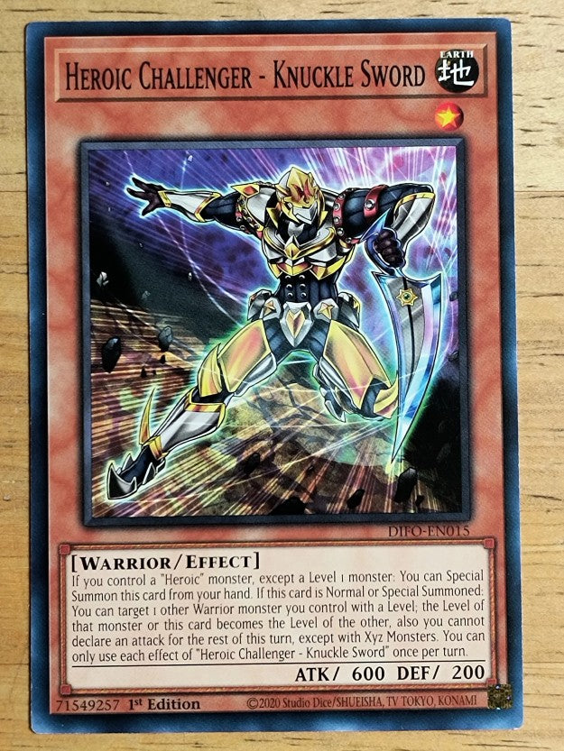 2022 Yu-Gi-Oh Dimension Force 1st Ed #15 Heroic Challenger - Knuckle Sword C