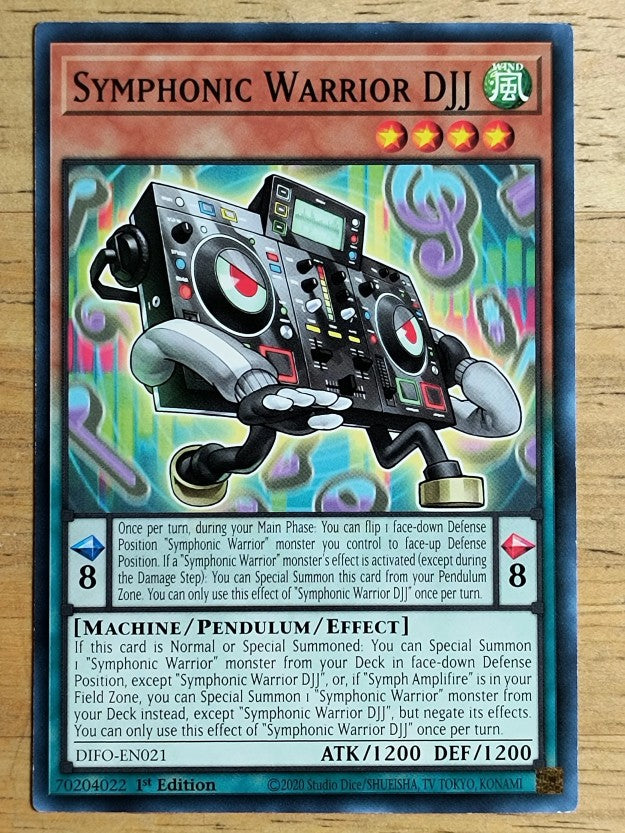 2022 Yu-Gi-Oh Dimension Force 1st Edition #DIFOEN021 Symphonic Warrior DJJ C