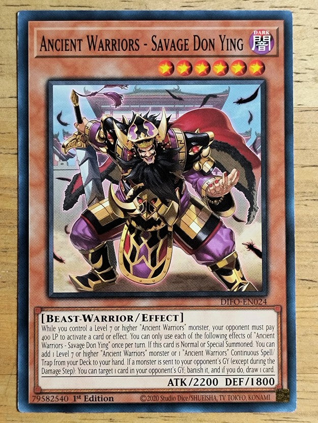 2022 Yu-Gi-Oh Dimension Force 1st Ed #EN024 Ancient Warriors - Savage Don Ying C