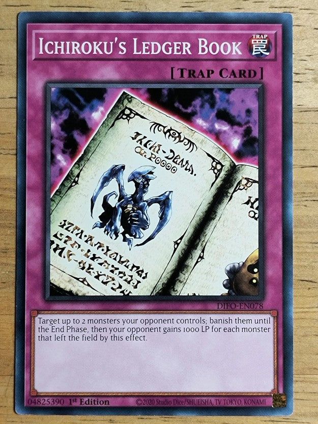 2022 Yu-Gi-Oh Dimension Force 1st Edition #DIFOEN078 Ichiroku's Ledger Book C