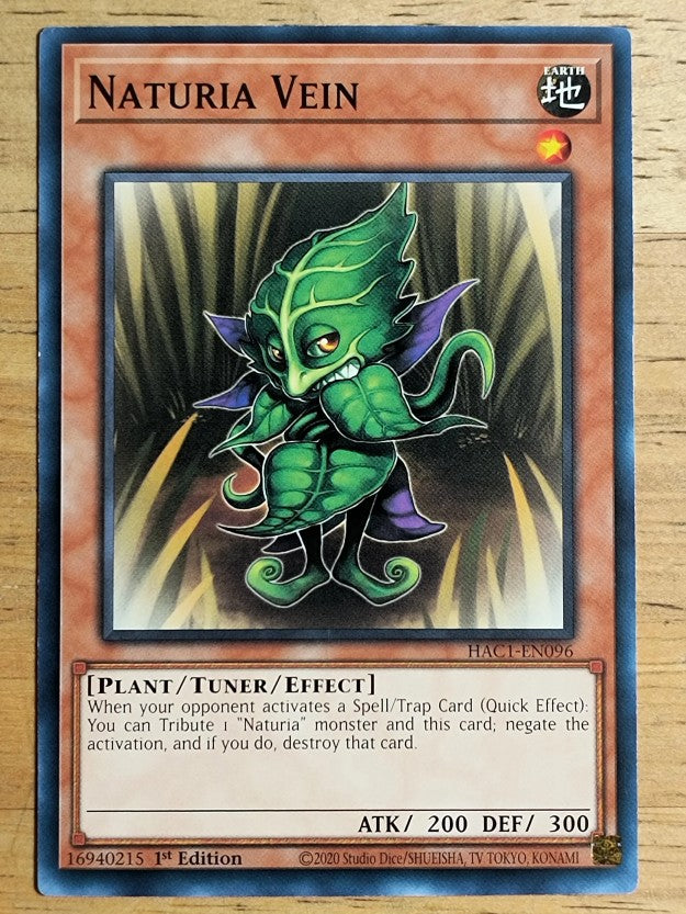 2022 Yu-Gi-Oh Hidden Arsenal Chapter 1 1st Edition #HAC1EN096 Naturia Vein C