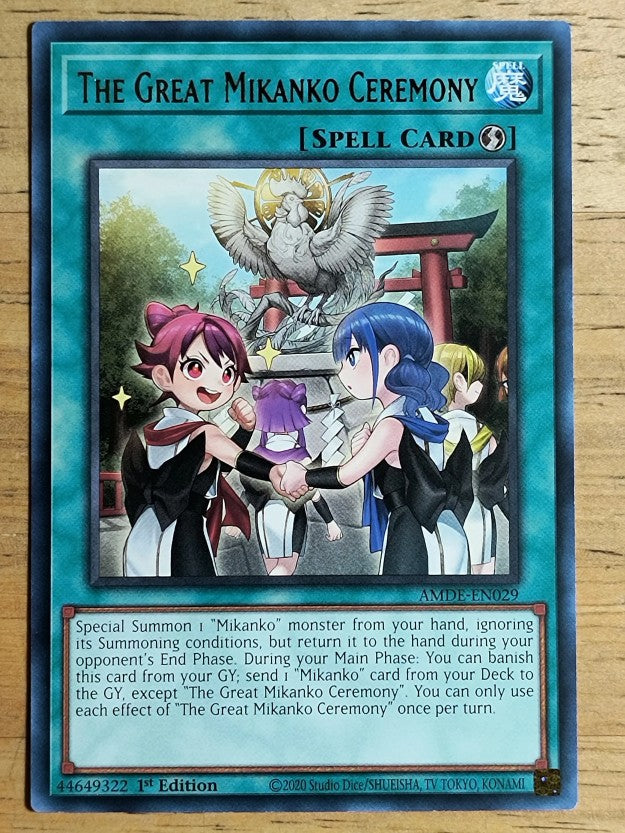 2023 Yu-Gi-Oh Amazing Defenders 1st Ed #AMDEEN029 The Great Mikanko Ceremony R