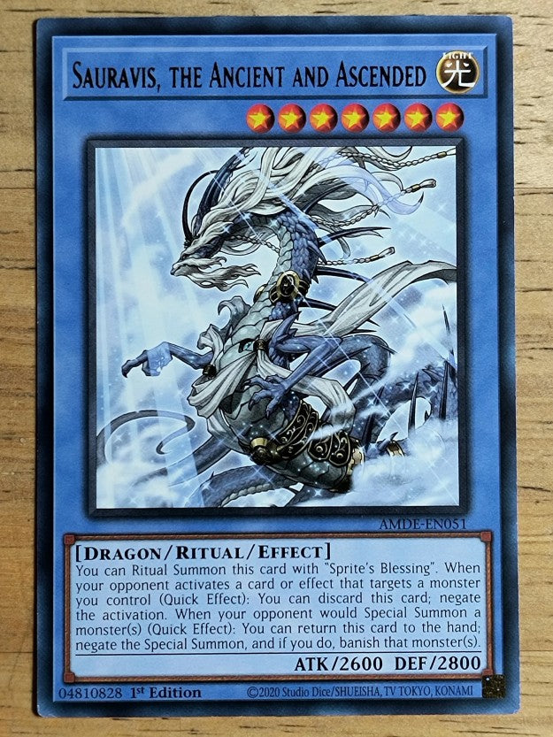 2023 Yu-Gi-Oh Amazing Defenders 1st Ed #51 Sauravis, the Ancient and Ascended R
