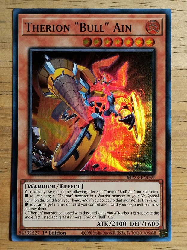 2023 Yu-Gi-Oh 25th Anniversary Tin Dueling Heroes Mega #59 Therion Bull Ain SR