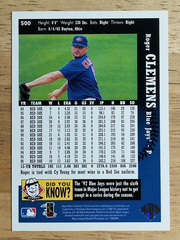 1997 Collector's Choice #500 Roger Clemens
