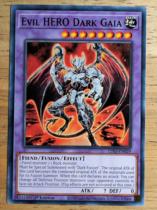 2022 Yu-Gi-Oh Legendary Duelists Season 3 1st Ed #LDS3EN029 Evil Hero Dark Gaia