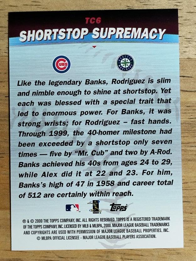 2001 Topps Combos #TC6 Ernie Banks/Alex Rodriguez