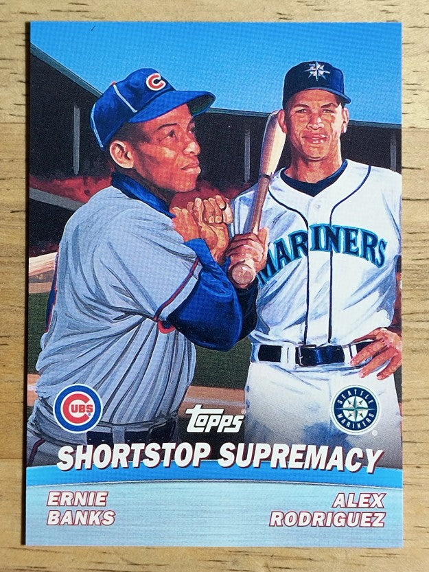 2001 Topps Combos #TC6 Ernie Banks/Alex Rodriguez