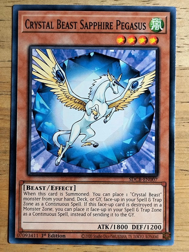 2022 Yu-Gi-Oh Legend of the Crystal Beasts 1st #SDBCEN007 Sapphire Pegasus