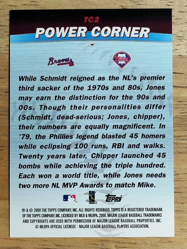 2001 Topps Combos #TC2 Mike Schmidt/Chipper Jones