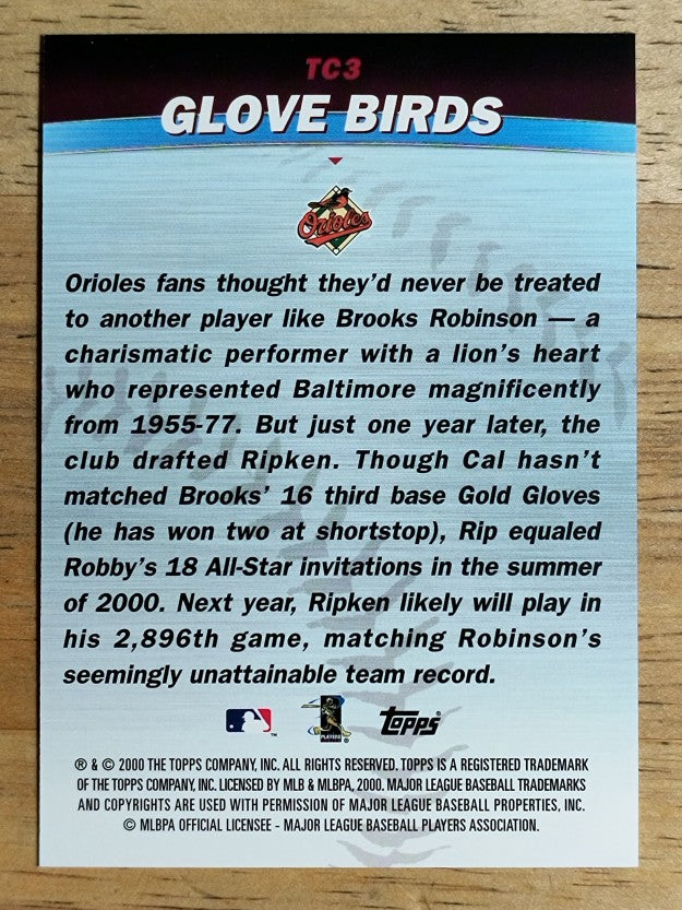 2001 Topps Combos #TC3 Brooks Robinson/Cal Ripken Jr