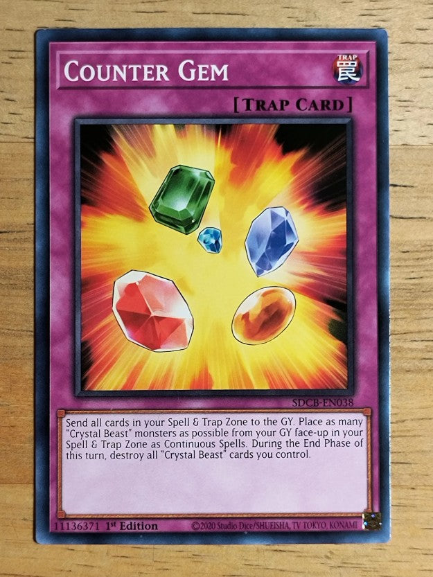 2022 Yu-Gi-Oh Legend of the Crystal Beasts 1st Edition #SDBCEN038 Counter Gem